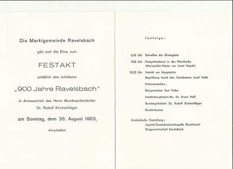 Einladung Neunhundertjahrfeier Ravelsbach Rueckseite